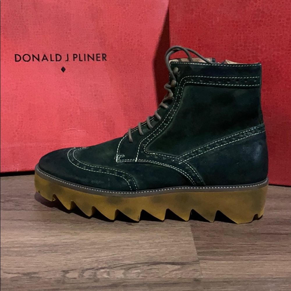 Donald J. Pliner-Green Brushed Suede Dress Boots 9